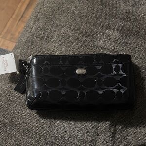 Coach Peyton Black Signature Wristlet